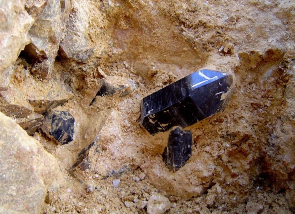 Some nice smoky quartz specimens found here in the past.